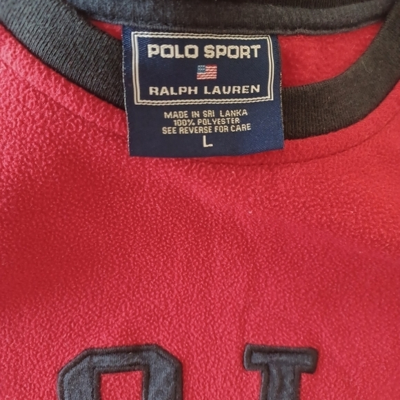 Vintage Polo Sport by Ralph Lauren pull over fleece top shirt womens size l… - Picture 3 of 4